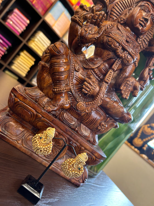 Traditional Ganesh Golden Beads Earring