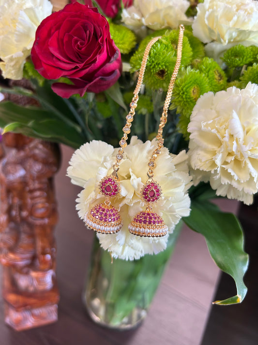 Ganga Ruby Stone Jhumka