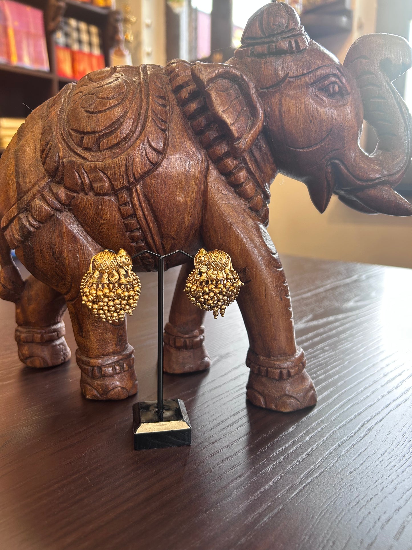 Elephant with Gold Beads