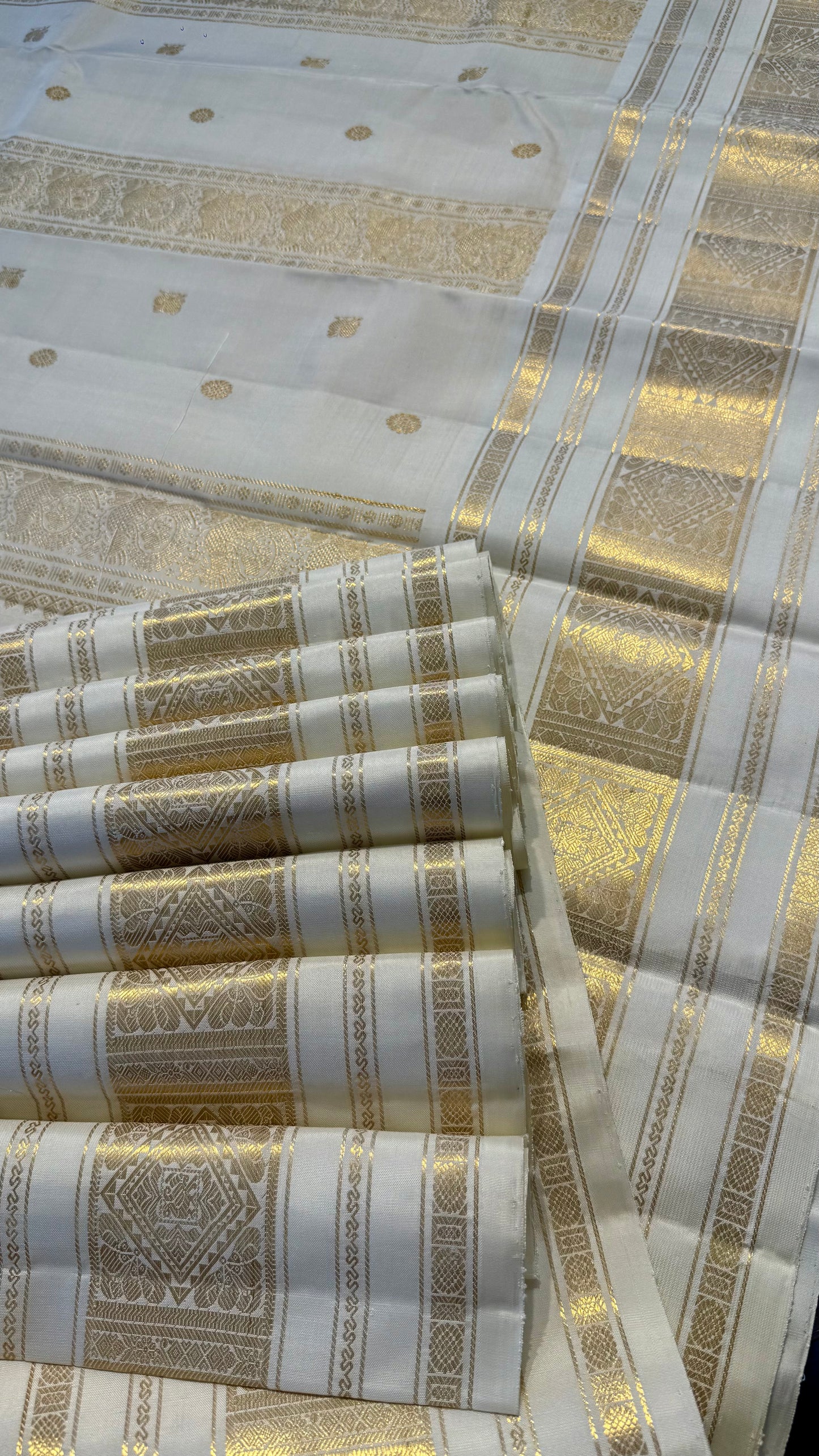 PASTEL YELLOW CONTRAST OFF WHITE BORDER KATTAM KANICHIPURAM SILK SAREE (KSS01)