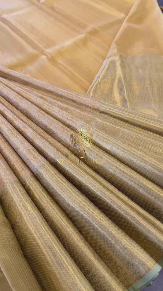 GOLDEN MINT HANDLOOM KANICHIPURAM SILK SAREE (KSS205)