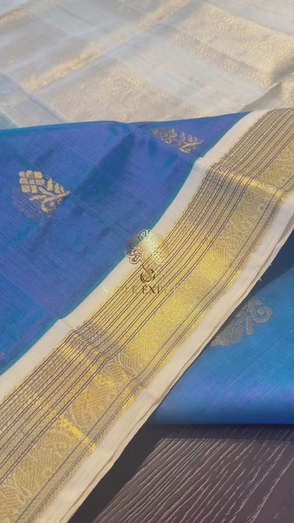 UNICORN PASTEL 3 TONE HANDLOOM KANCHIPURAM SILK COTTON (KSC38)